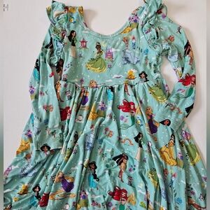 Little Sleepies Princess Print Dress - Green